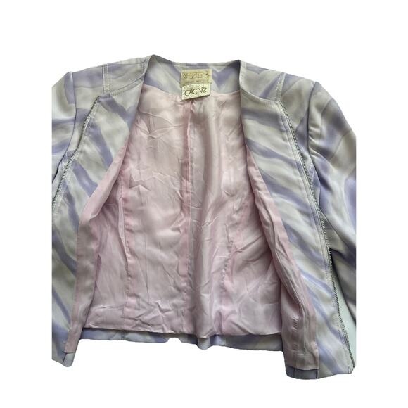 Alberto Makali x Cache Jacket Womens Size 8 Purple Abstract Cropped Zip Closure - Picture 10 of 11